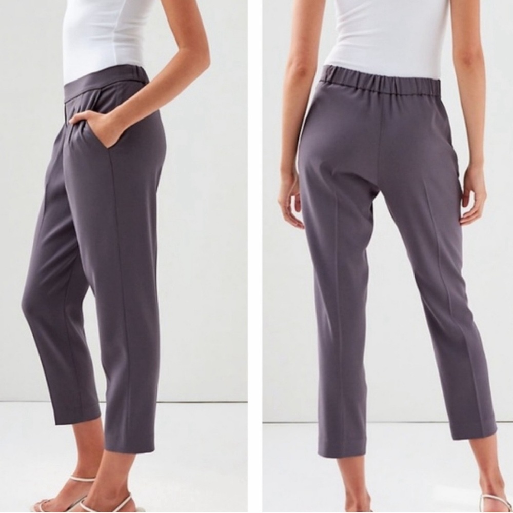 Aritzia Cohen Pleated Pull on Pant in Stone, size 0